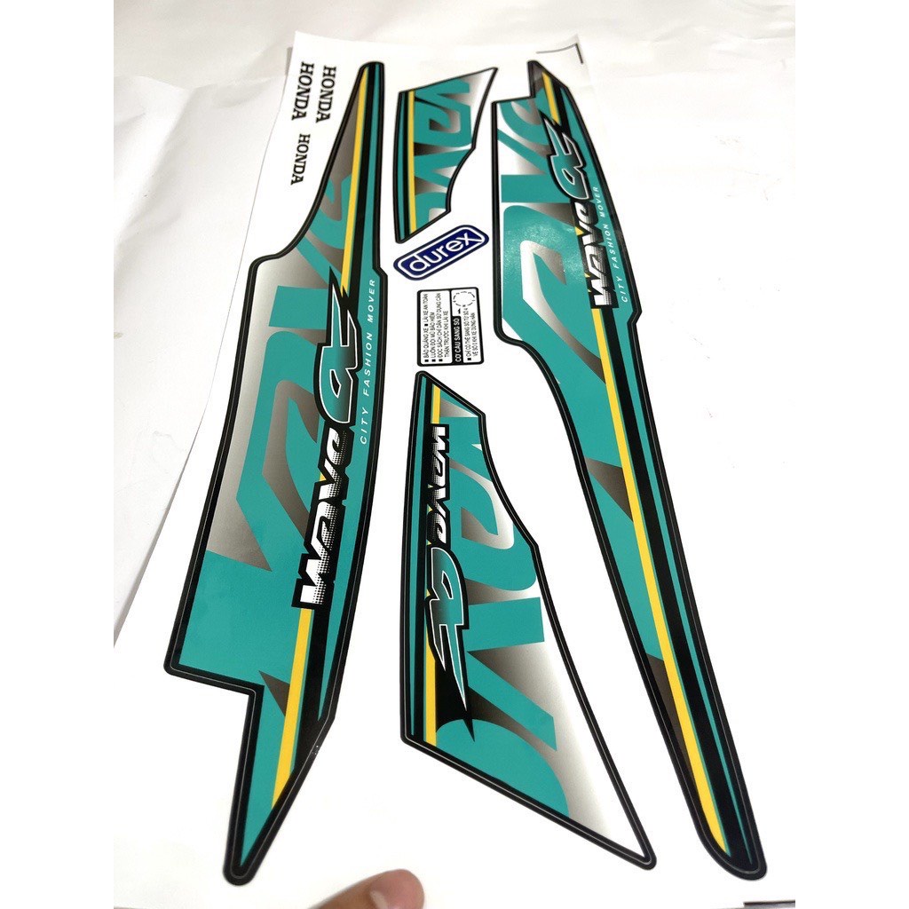 Tem wave, Tem dời WAVE ALPHA MẪU HÓT. ĐỦ MÀU. Dán cho Wave 50cc/100cc/110cc Mẫu Mới 2022 vip1