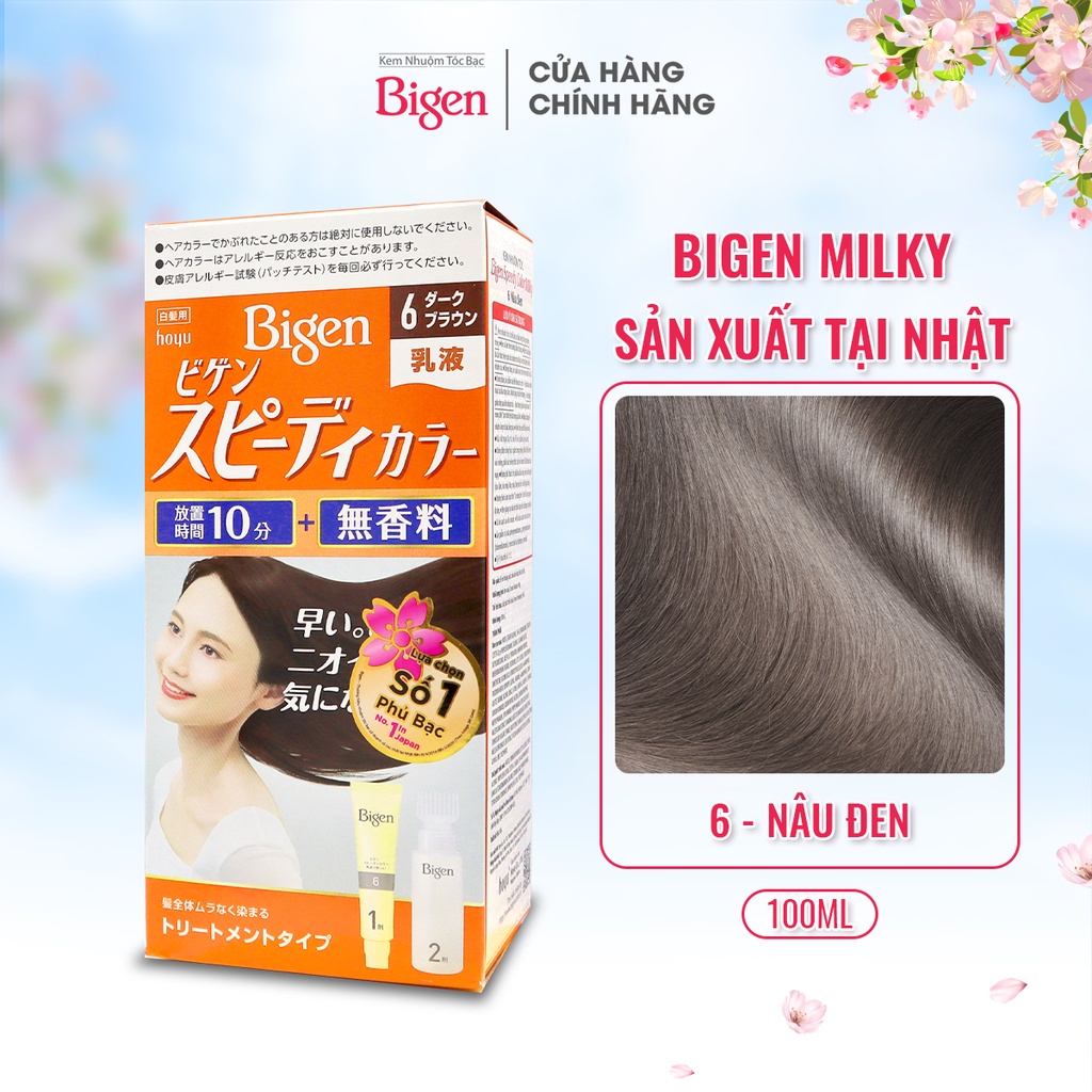 Thuốc nhuộm phủ bạc Bigen Milky 100ml dạng kem nhập khẩu Nhật Bản, nhuộm tóc bạc hoàn toàn, nhuộm dễ tại nhà