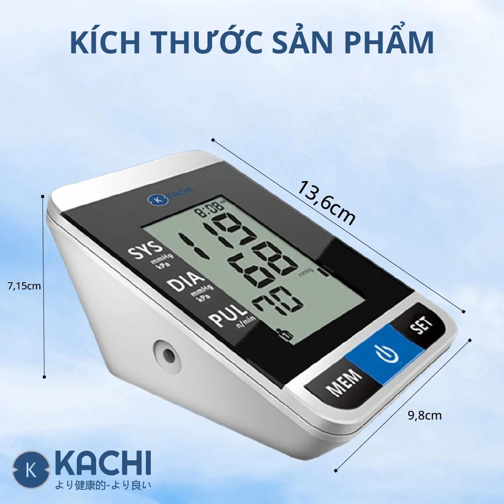 Máy đo huyết áp có trợ lý tiếng Việt đọc kết quả Kachi MK167 (BLS-2009A) - Có thể dùng pin và điện trực tiếp