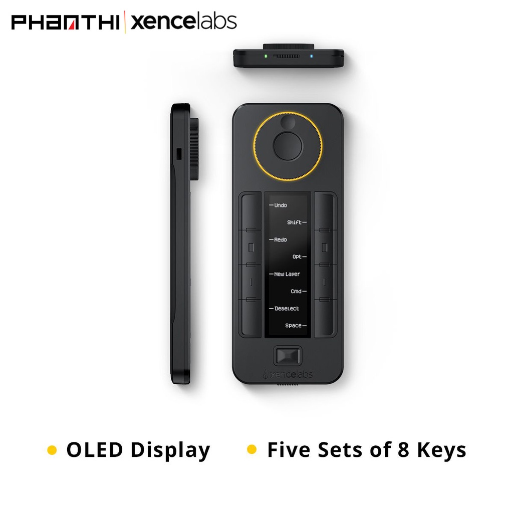 Điều Khiển Remote Xencelabs Quick Keys Không Dây Màn Hình OLED 40 Phím Tắt Và Vòng Dial0