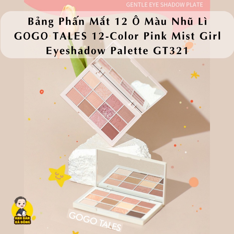Bảng Phấn Mắt 12 Ô Gợn Sóng GOGO TALES Pink Mist Girl GT321