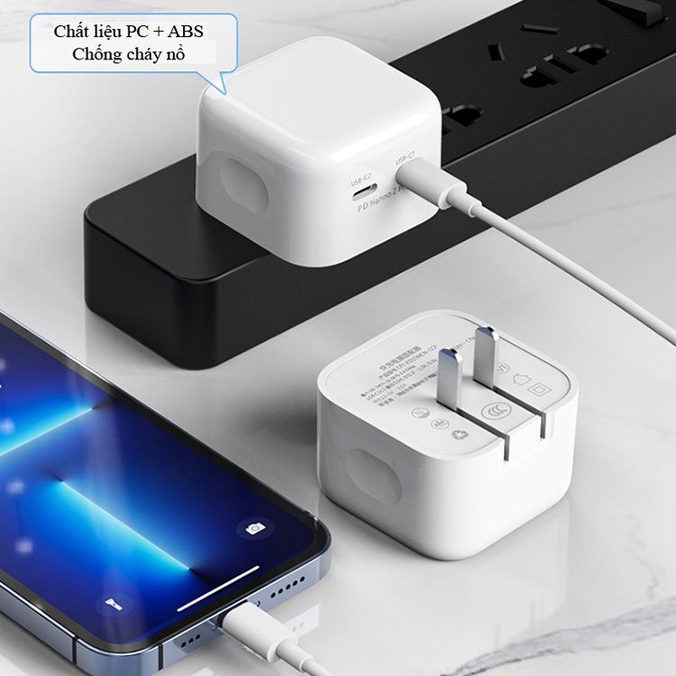 Adapter cóc củ sạc type C sạc nhanh 35W đa năng 2 cổng PD USB-C hiệu ZGA CT11 chuẩn sạc nhanh PD 3.0 - Hàng nhập khẩu