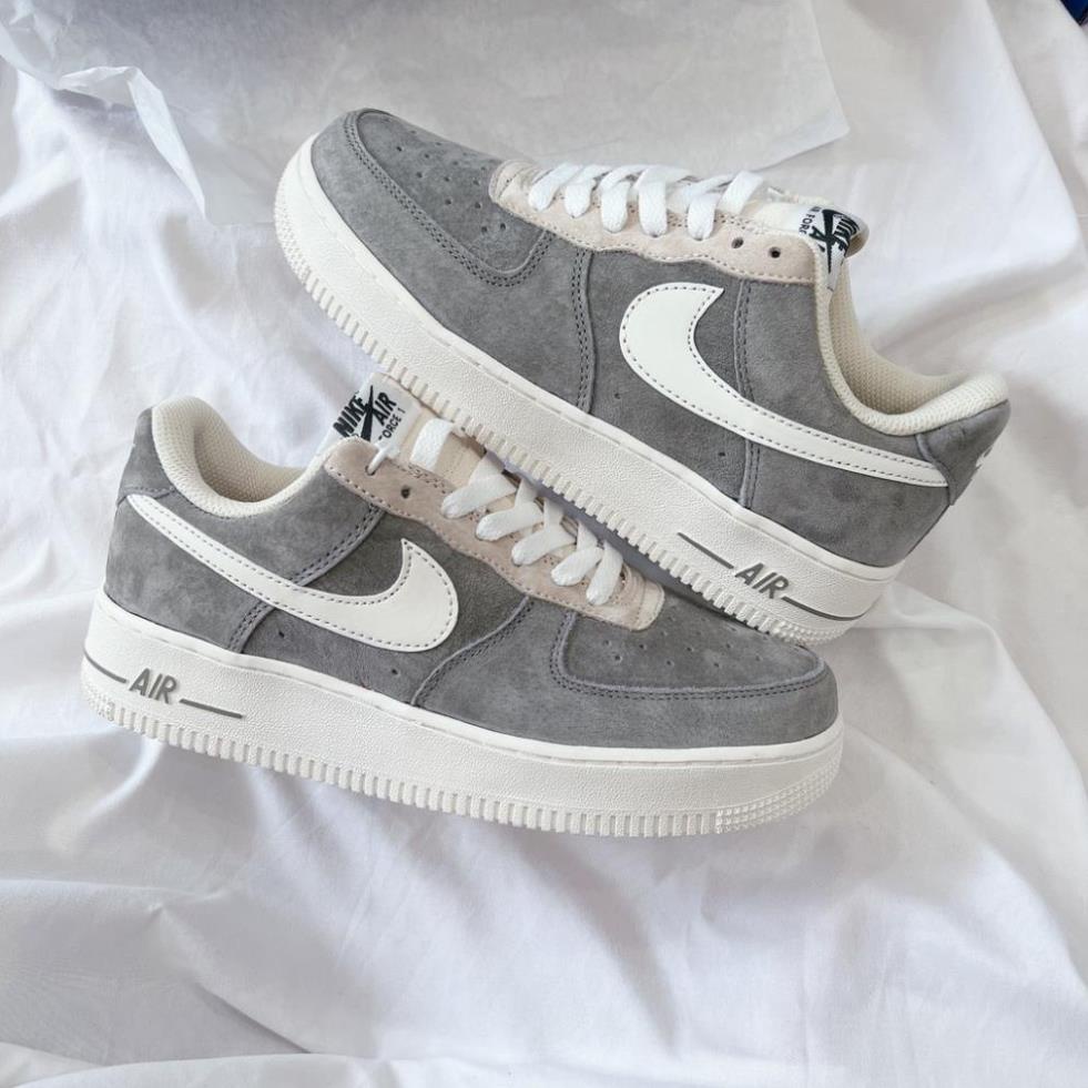 Giày sneaker Air force 1 Grey Pavy Tale ( Af1 Xám da lộn ) - Giày _Nike Xám NỈ Air Force 1, AF1 Bản chuẩn đẹp 2022