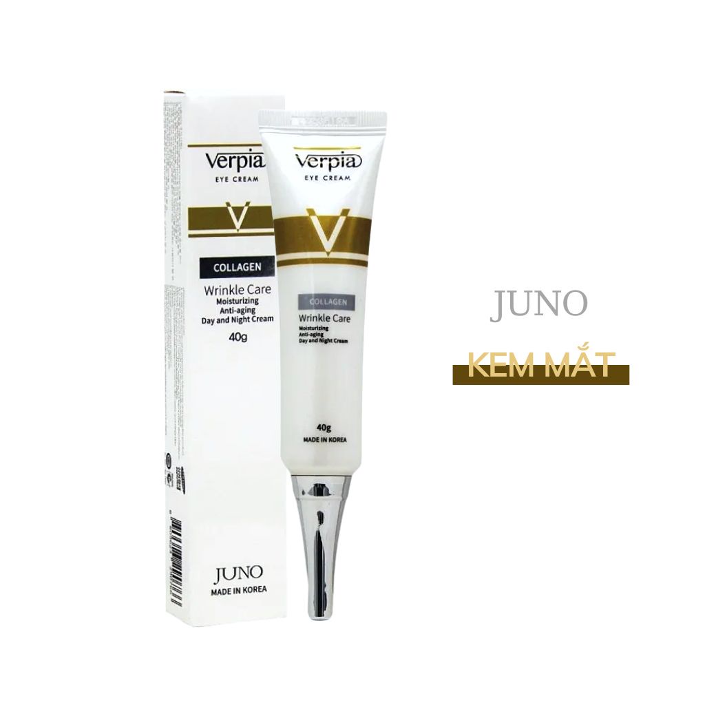 Kem Dưỡng Mắt Juno Verpia Eye Cream Collagen Wrinkle Care Moisturizing Anti Aging Day & Night Cream, Kem Giảm Thâm Mắt