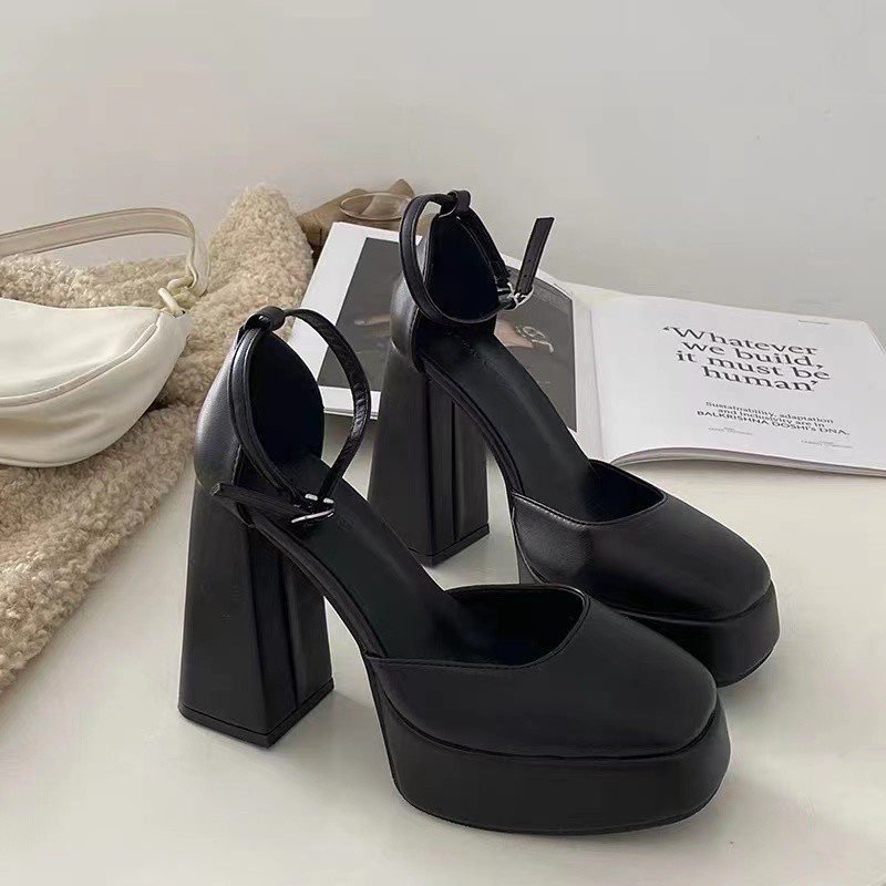 2023 Giày cao gót nữ Mary Jane mới đế vuông 12cm siêu đẹp - Giày cao gót Lolita Mary Jane sandals siêu đẹp - Giày cao guốc 9 phân giày cao gót đế vuông