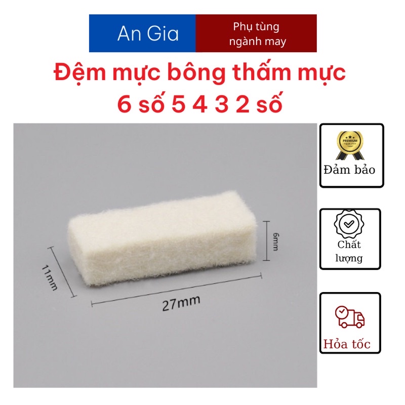 Đệm mực dấu nhảy miếng tẩm mực dấu số nhảy 6 số 5 4 3 2 số Deli