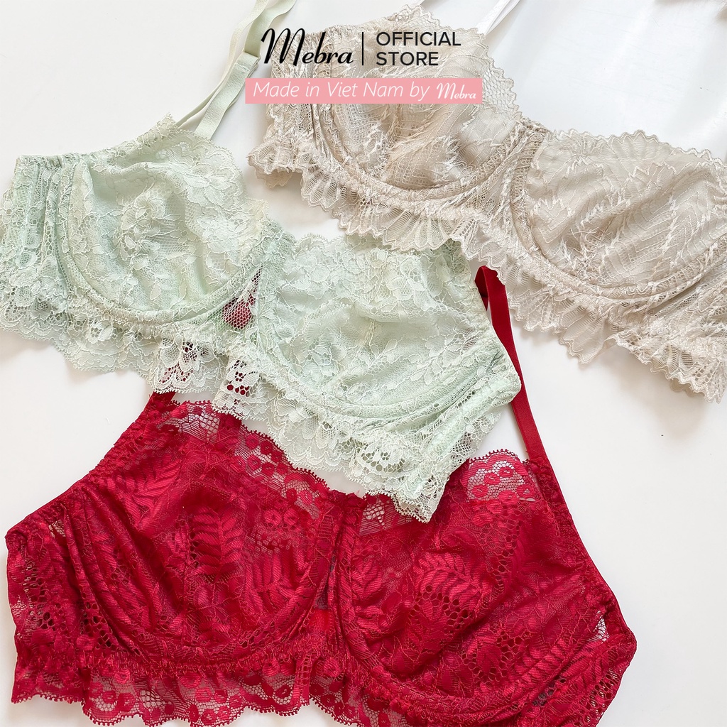 [ New collection ] Áo Lót Ren LAYLA Có Gọng Không Mút Lót Lưới Màu Ghi Sáng Trẻ Trung Tươi Mới Mùa Hè Mebra A074