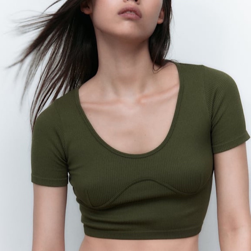 Áo Thun Zara Nữ Kiểu CropTop