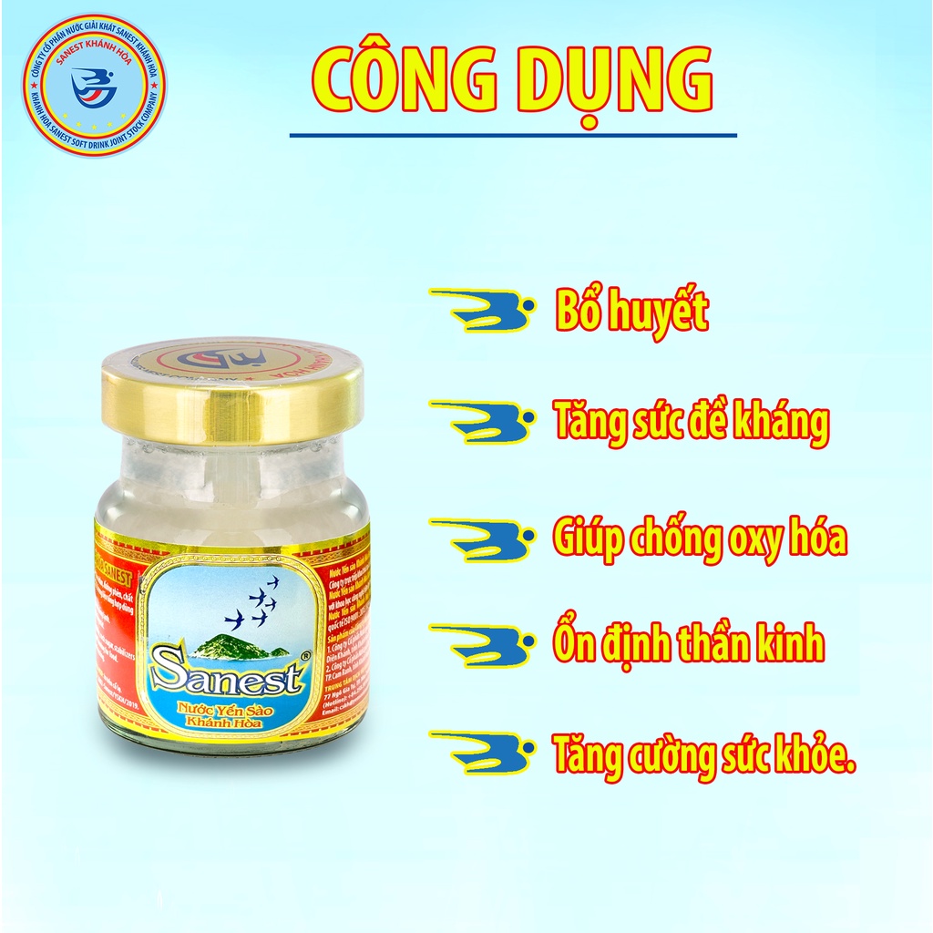 Nước Yến Sào Khánh Hòa Sanest - Lọ 70ml có đường