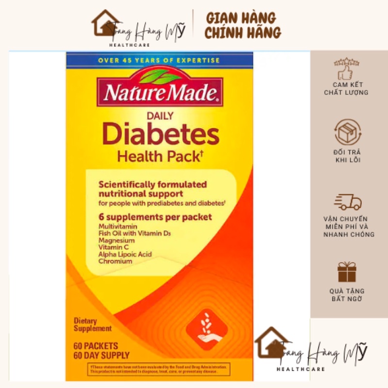 💊💊Vitamin tổng hợp dành cho người bị tiểu đường DIABETES NATURE MADE