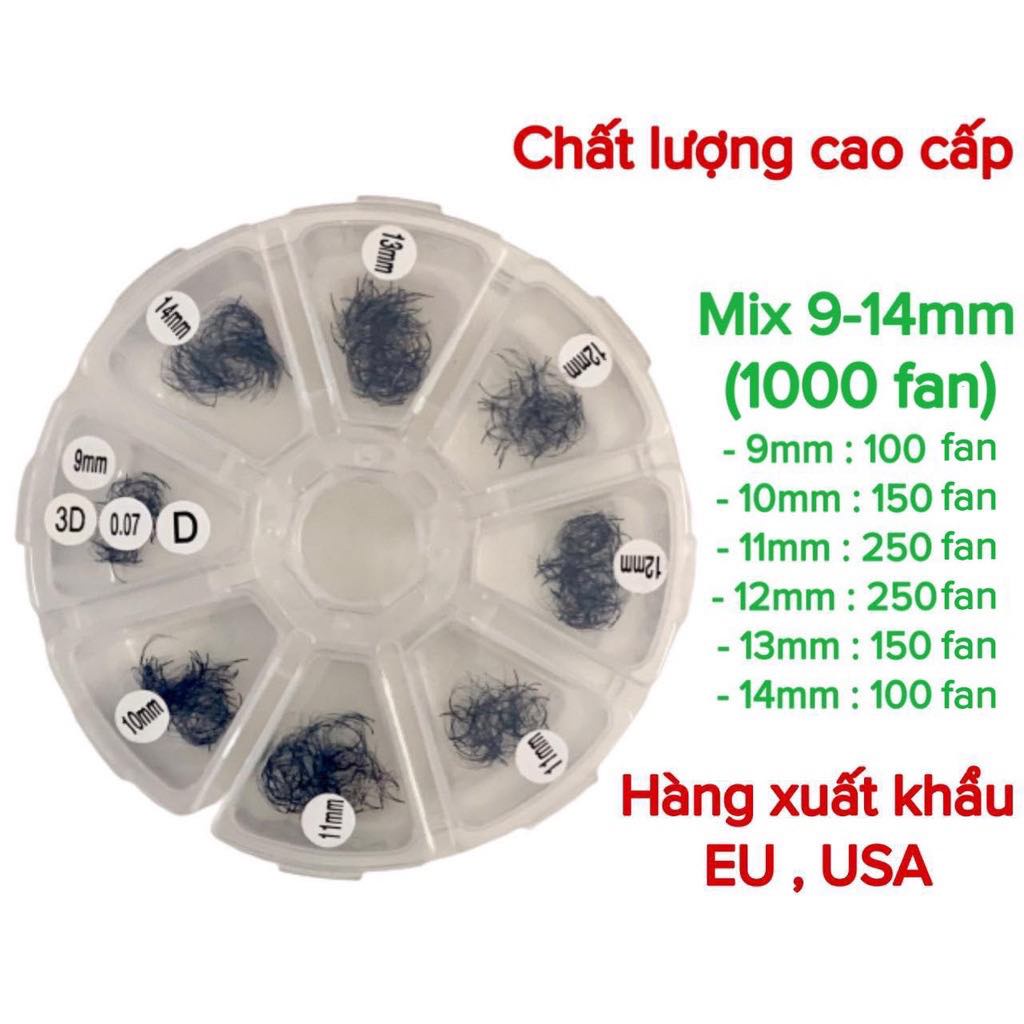 Mi fan premade 3D mix các loại, 1 hộp 500 fan hoặc 1000 fan