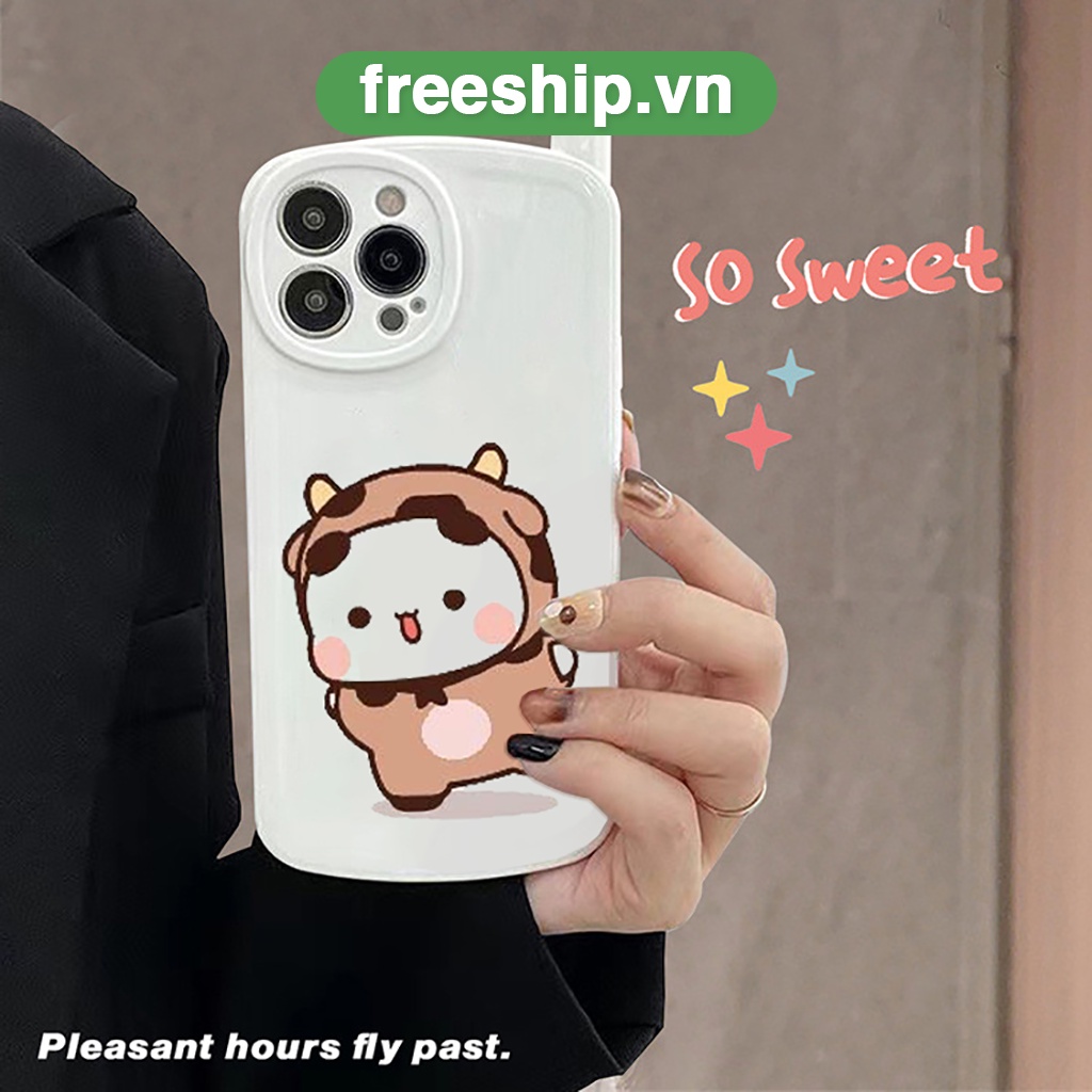 Ốp lưng iphone hình điện thoại gấu giả nai má hồng đáng iu cho 7plus/8/8plus/x/xr/xs/11/12/13/14/pro/max/plus/promax/6pl