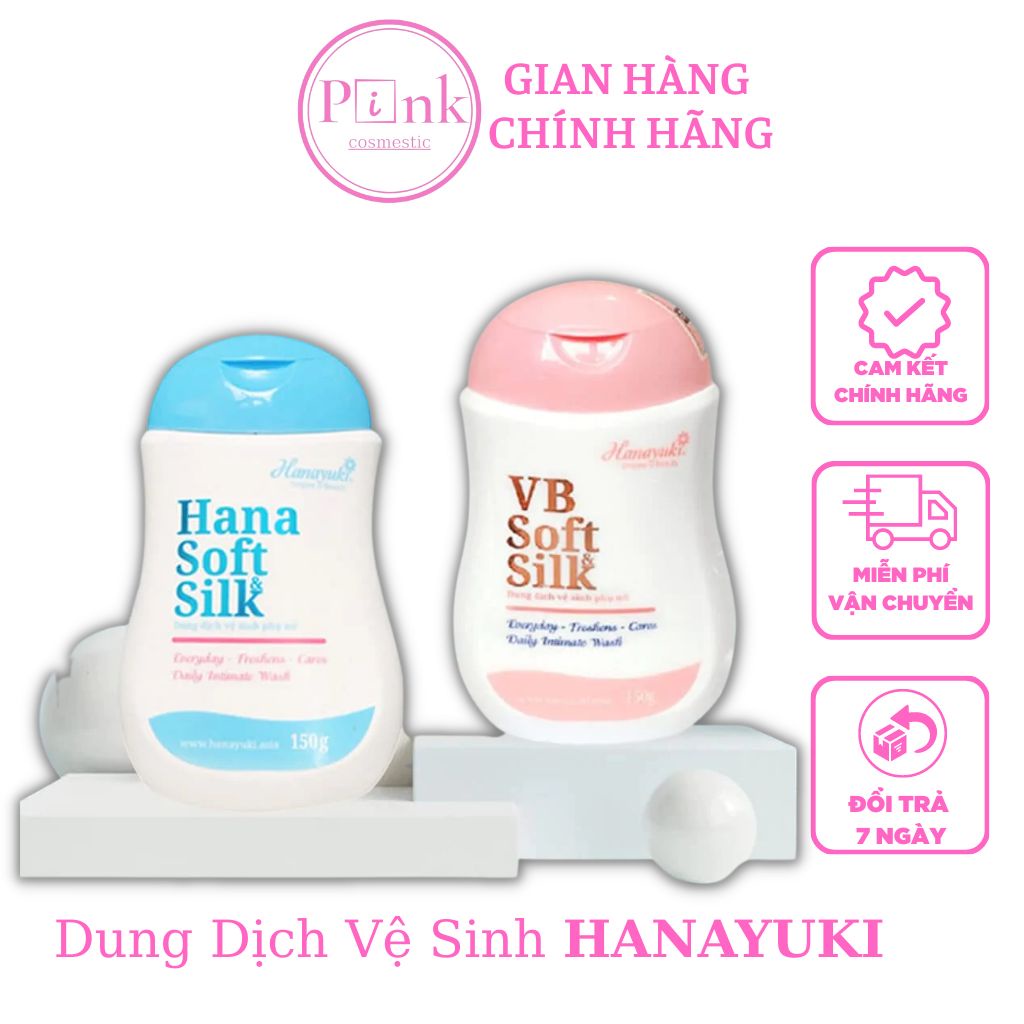 Dung Dịch Vệ Sinh Phụ Nữ VB Soft & Silk Hanayuki Xanh và Hồng