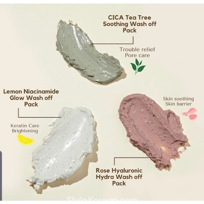 Mặt Nạ Đất Sét Mary May Wash off Mask Rose Hyaluronic Hydra/Lemon Niacinamide/CICA TeaTree/Blackberry Complex 30g/125g