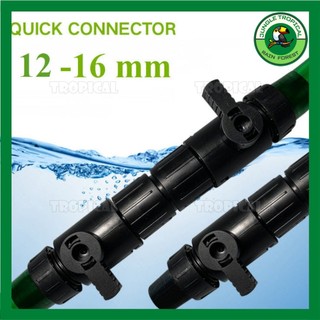 Van khóa đôi nối ống nhanh Double Taps - chuyển dòng ống nước - dễ dàng tháo lắp vệ sinh hồ cá thủy sinh - 12 sang 16 mm