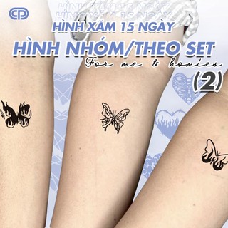 - hình xăm tạm thời 15 ngày - chống nước, cọ xát bst nhóm/set