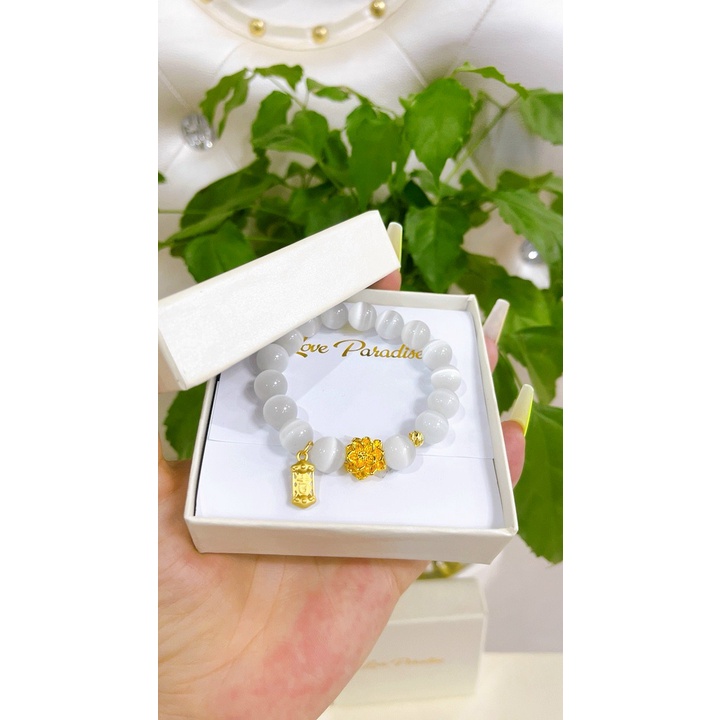 Vòng tay đá mix charem hoa sen fullbox