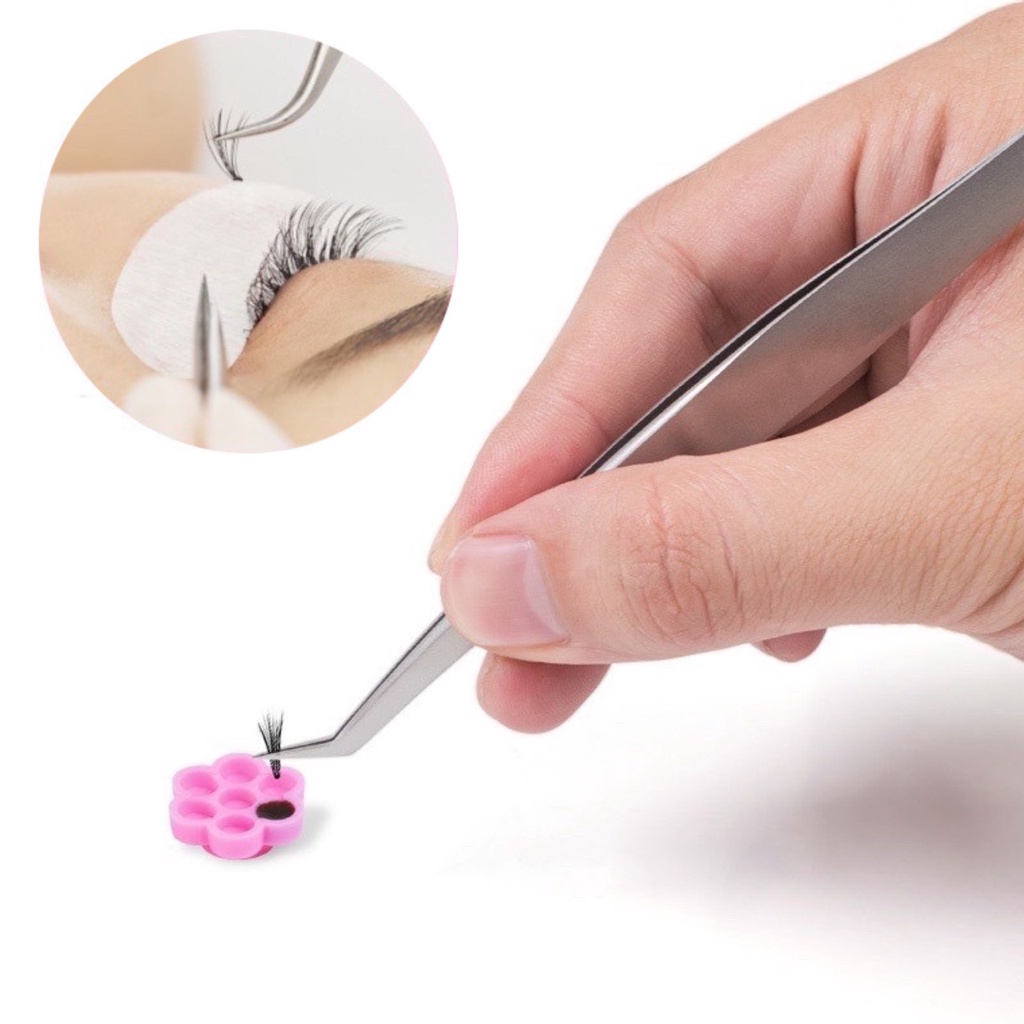 Nút hoa mai đựng keo nối mi với túi 25-50-100 nút