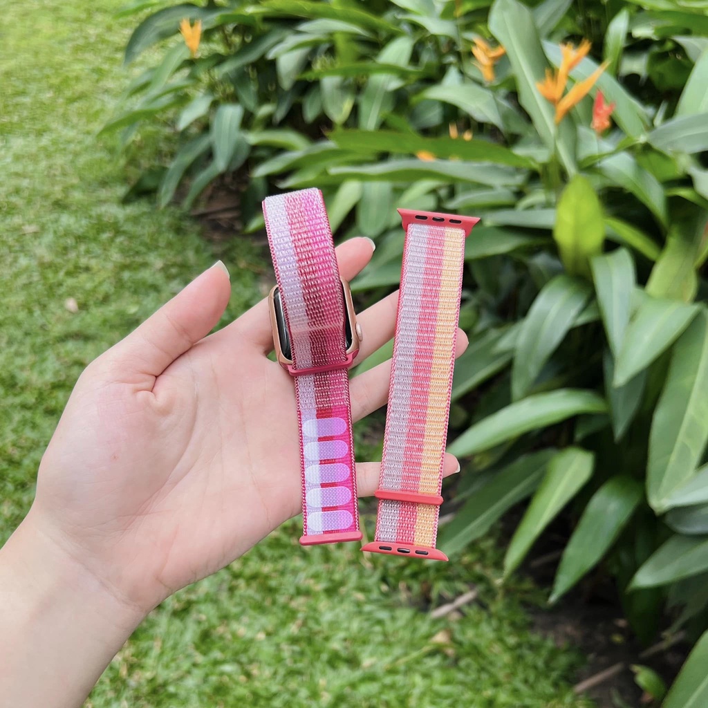 Dây Nylon dán cá tính cho AW 8/7/6/SE/5/4/3/2/1 đủ màu, đủ size 49/45/44/42/41/40/38mm