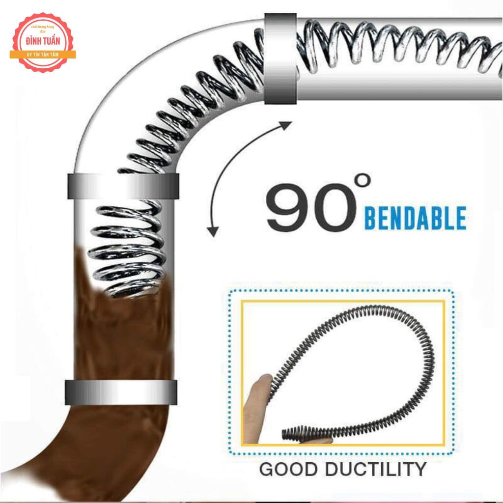 Dây Thông Cống Phi 10 Đầu Thông Lò Xo 2 mét, 3 Mét, 5 mét