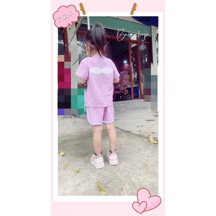 Bộ bé gái cotton chất liệu co dãn 4 chiều thấm mồ hôi