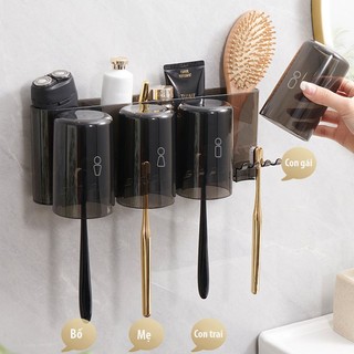 Bộ cốc đánh răng và nhả kem không cần khoan tường Ecoco