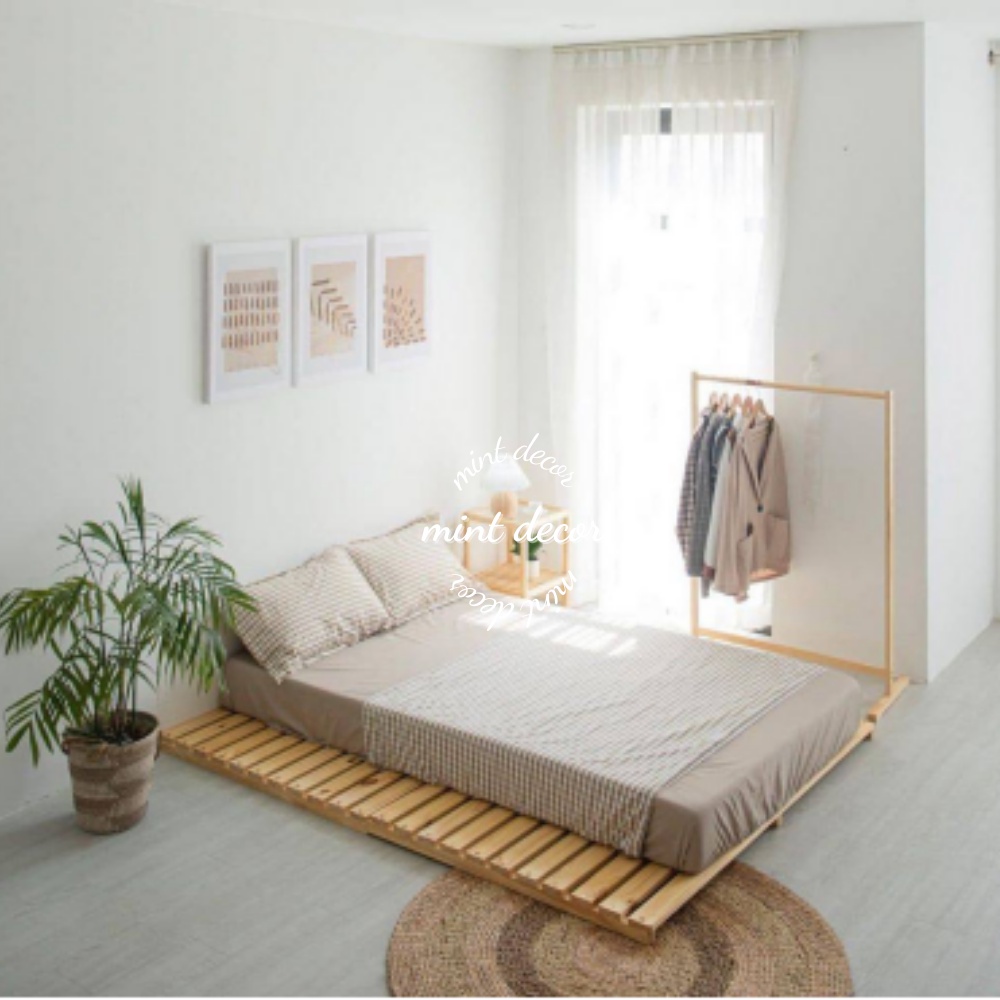 Giường bệt pallet gỗ thông gấp gọn kiểu Nhật Hàn Quốc giá rẻ sinh viên