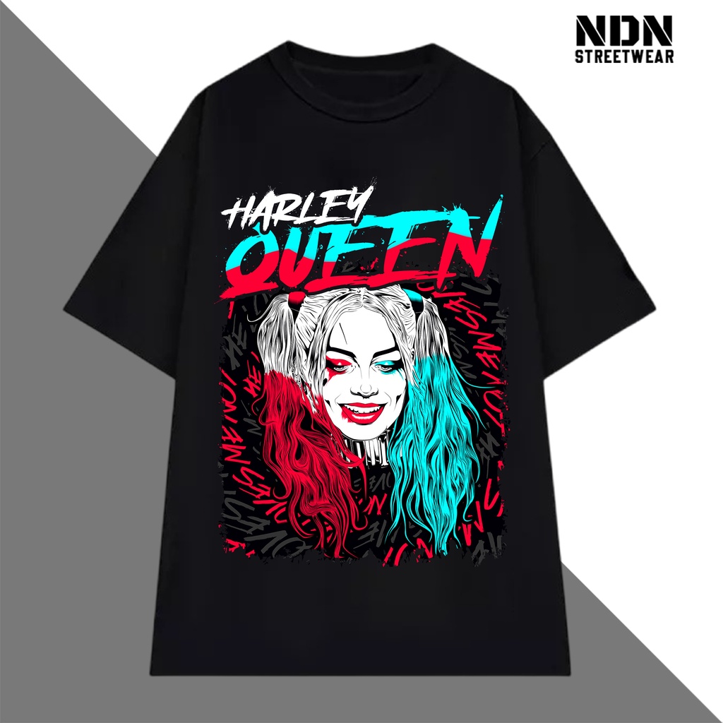 Áo thun tay lỡ form rộng nam nữ dáng oversize hình vẽ Harley Queen siêu đẹp