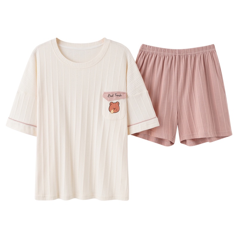 Đồ bộ đùi cotton gân mặc nhà chất vải mịn mát