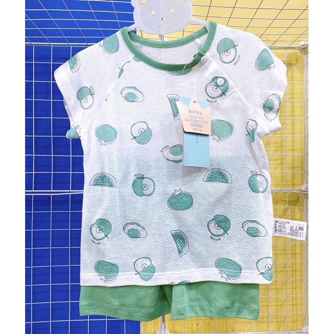 Bộ cotton thông hơi xuất Hàn bé trai siêu thoáng mát