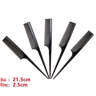 Combo 5 lược chia tóc đuôi nhựa (Đen)