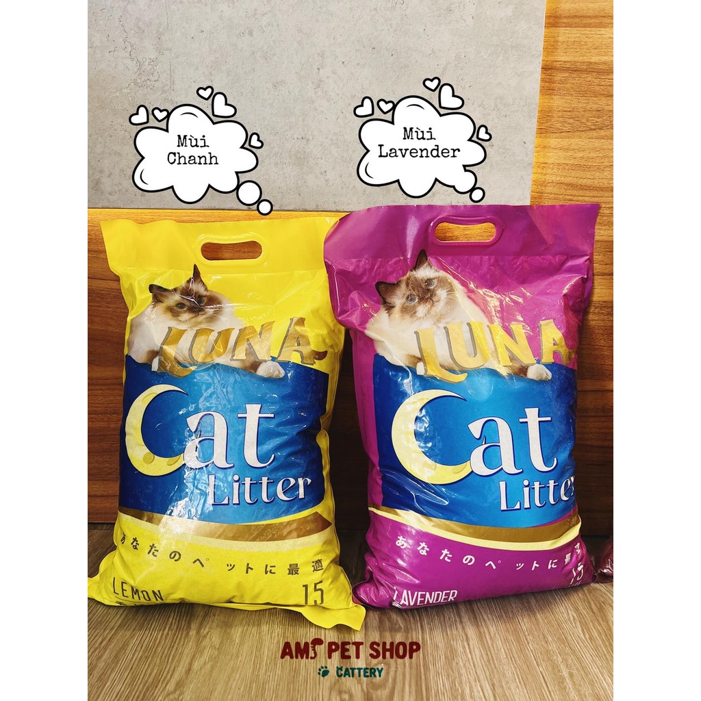 CÁT VỆ SINH CHO MÈO, CÁT LUNA LITTER, CÁT ĐẤT SÉT, SIÊU VÓN SIÊU KHỬ MÙI