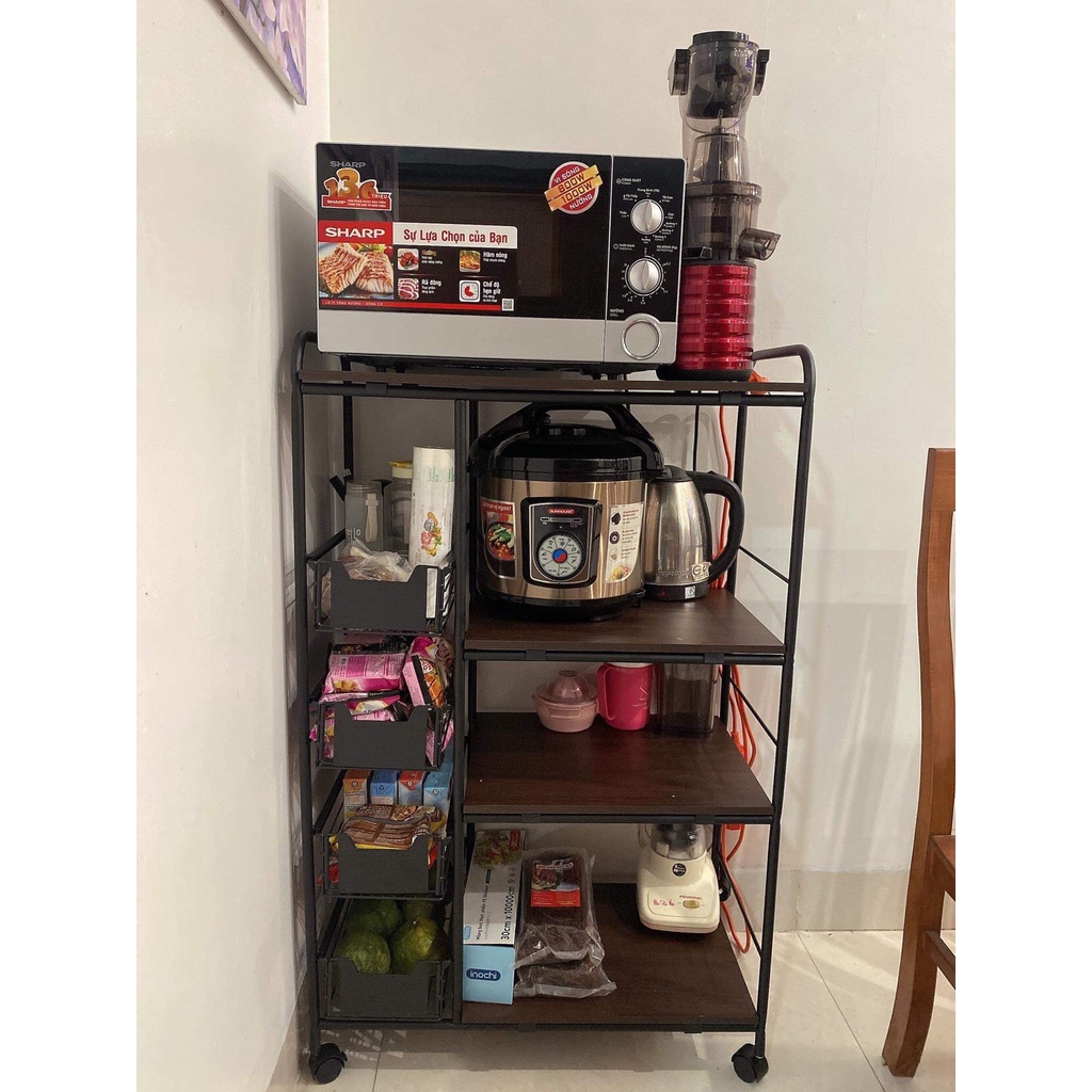 Kệ Lò Vi Sóng Thép Carbon Rika KDN02, Giá để đồ đa năng chất thép carbon