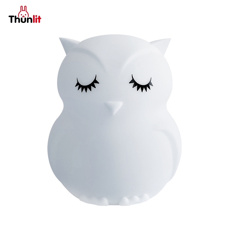 Đèn ngủ hình cú mèo Thunlit  mềm mại nhiều màu sắc sử dụng pin