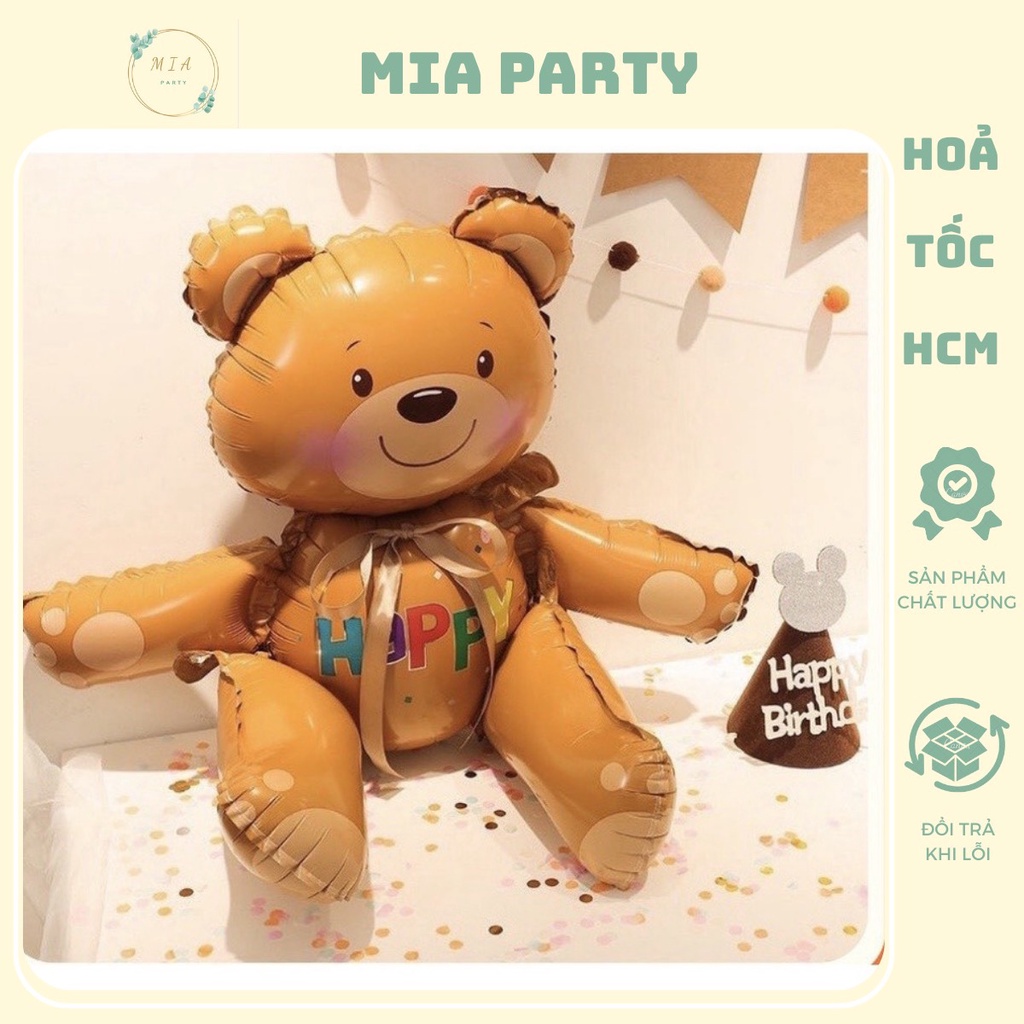 Bong Bóng Hình Gấu Hoạt Hình Màu Nâu Phong Cách Hàn Quốc Size To Trang Trí Tiệc