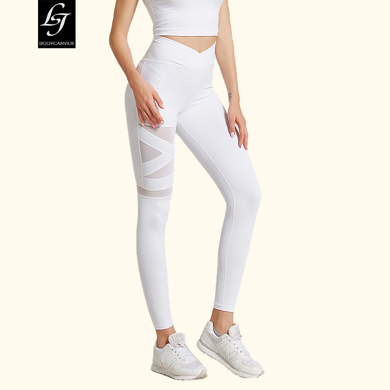 * Ig HOT * Quần Tập Yoga Phối Lưới Thoáng Khí Co Giãn Phong Cách Mới Cho Nữ