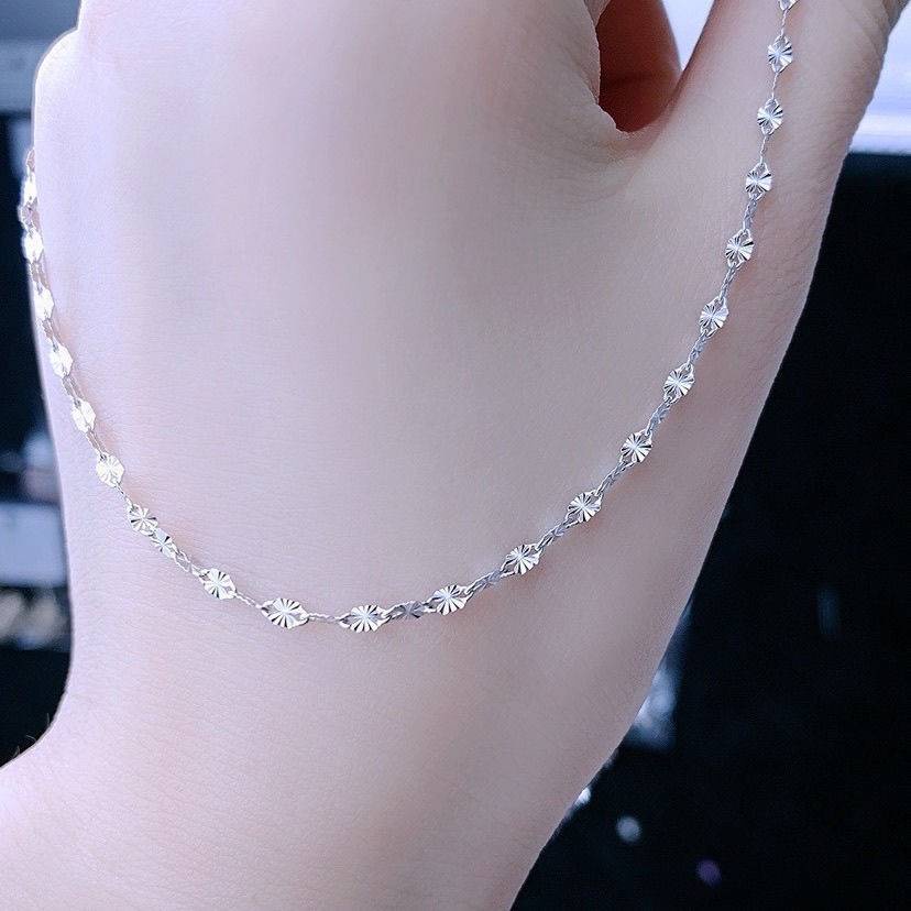 Bông Tai Mạ Bạc 925 Dạng Chuỗi Hình Hoa Tuyết, Hạt Đậu, Đôi Môi,#Vòng cổ 39; 39; Không Phai Màu Không Lộ Xương Quai Xanh