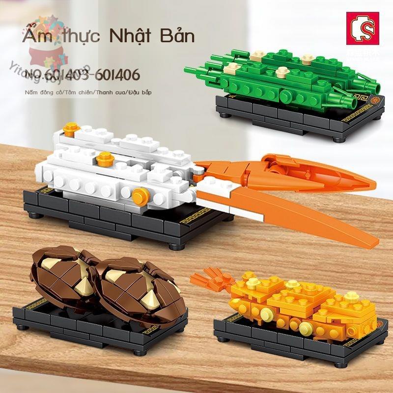 Tương thích với Senbao Thực Phẩm Nhật Bản Bóng Bạch Tuộc Ramen Giáo Dục Cho Trẻ Em Lắp Ráp Khối Xây Dựng Đồ Chơi Nh