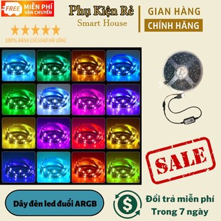 Dây đèn led đuổi ARGB 16 triệu màu, cảm biến âm thanh trực tiếp, điều khiển bằng điện thoại, led 5050 IP65 cao cấp