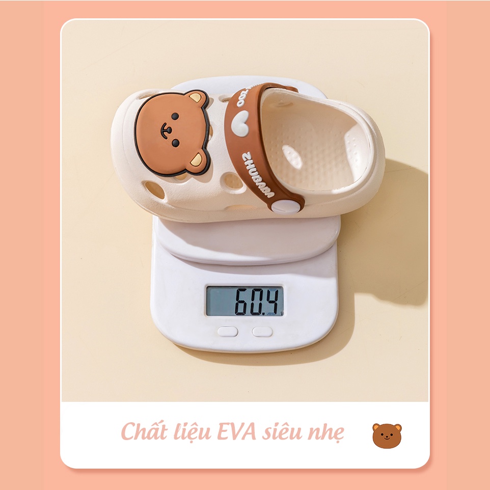 Dép cho bé ZHUBABA, dép cross cho trai bé gái siêu nhẹ chống trơn trượt