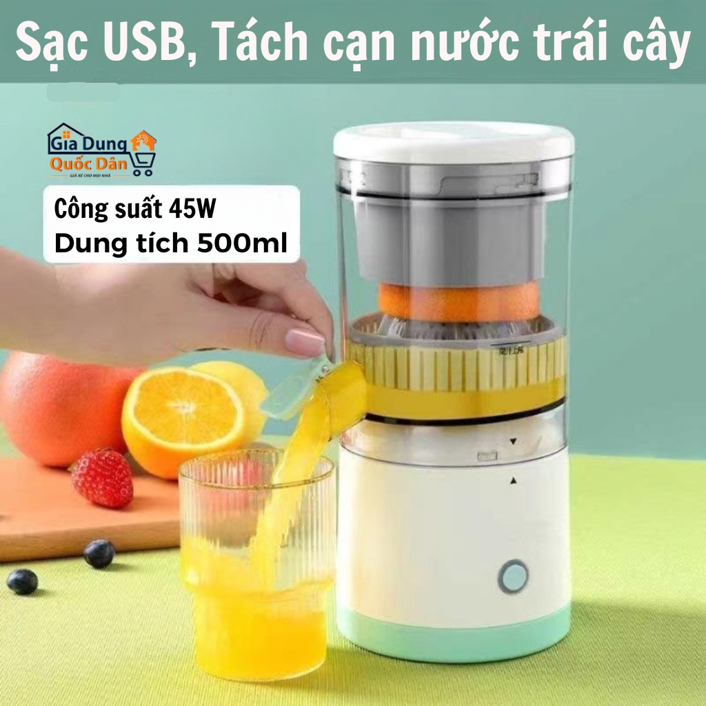 Máy Vắt Nước Cam, Ép Hoa Qủa Tự Động Dung Tích 500ml Kèm Cổng Sac USB Máy