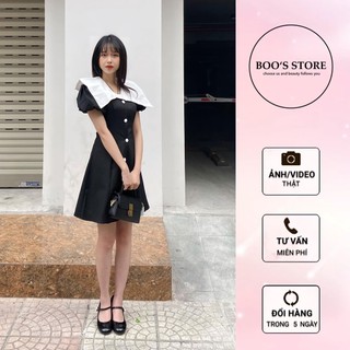 VÁY BOO'S STORE  Váy nhiều cúc nơ cổ to