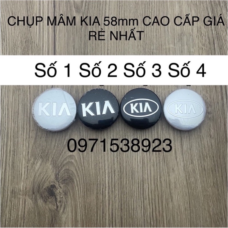 CHỤP MÂM KIA CAO CẤP GIÁ RẺ VỪA TẤT CẢ CÁC DÒNG XE KIA KÍCH THƯỚC 58mm. giá 1 cái