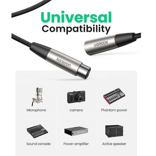 Cáp Nối Dài MIC XLR 3pin Ugreen ( 3m 20504 , 5m 40492 )