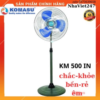Quạt Cây Đứng công nghiệp Komasu KM 500 IN-Thân mạ-quạt chắc,khoẻ,bền,đẹp,giá rẻ,BH 12 THÁNG