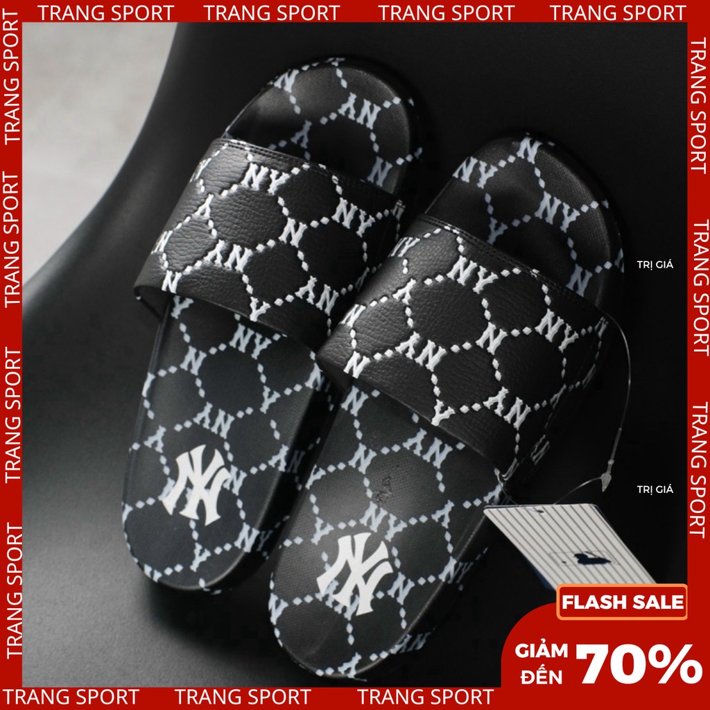 Dép MLB Nam Nữ quai ngang dia monogram Fullbox