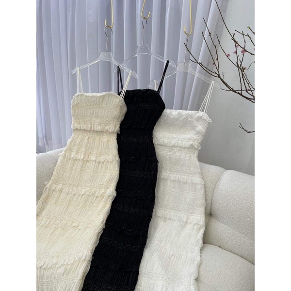 Đầm hai dây ôm bèo thun tơ Wabisabi N2102