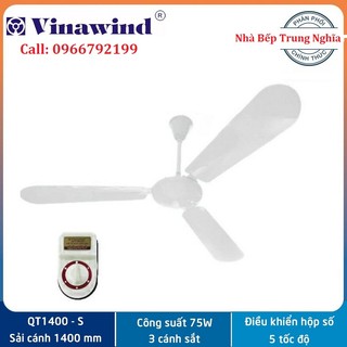 Quạt trần cánh sắt điện cơ thống nhất vinawind qt1400-s dùng hộp số