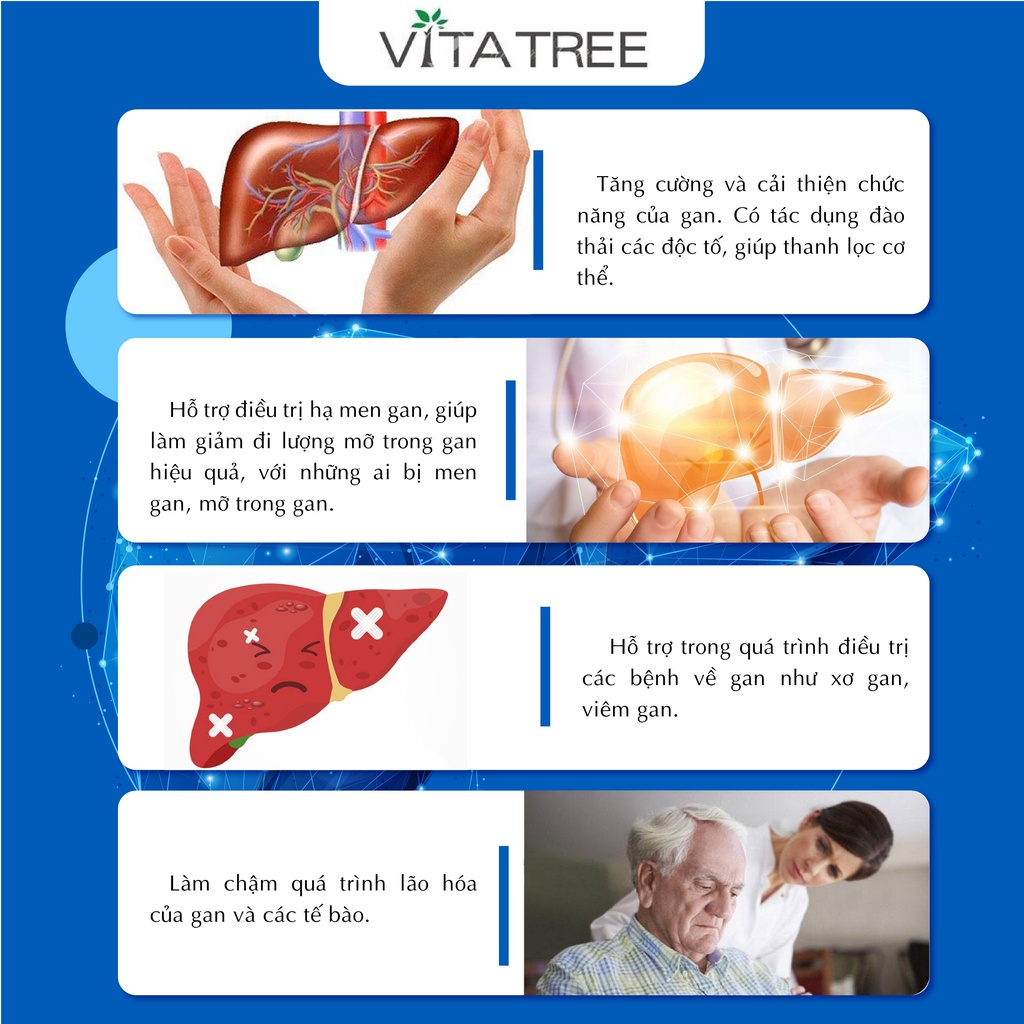 Viên uống hỗ trợ thải độc gan Vitatree Super Liver Detox tăng cường cường chức năng gan 100 viên