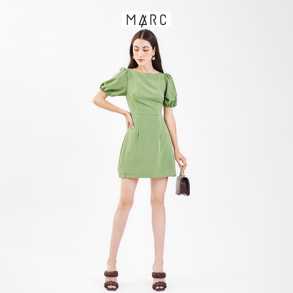 Đầm nữ MARC FASHION mini cổ thuyền tay phồng CBHH021722